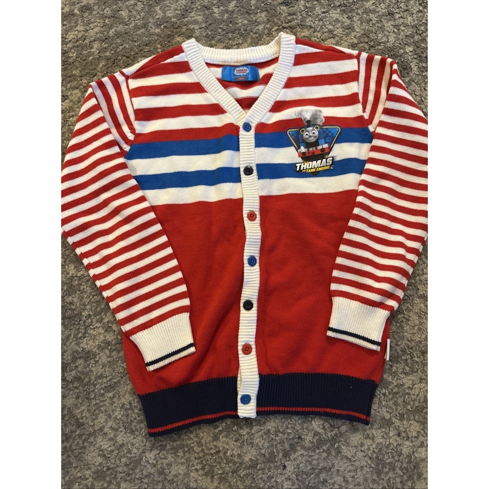 RARE Thomas And Friends Cardigan 130/64 Size 7/8 Sweater Button